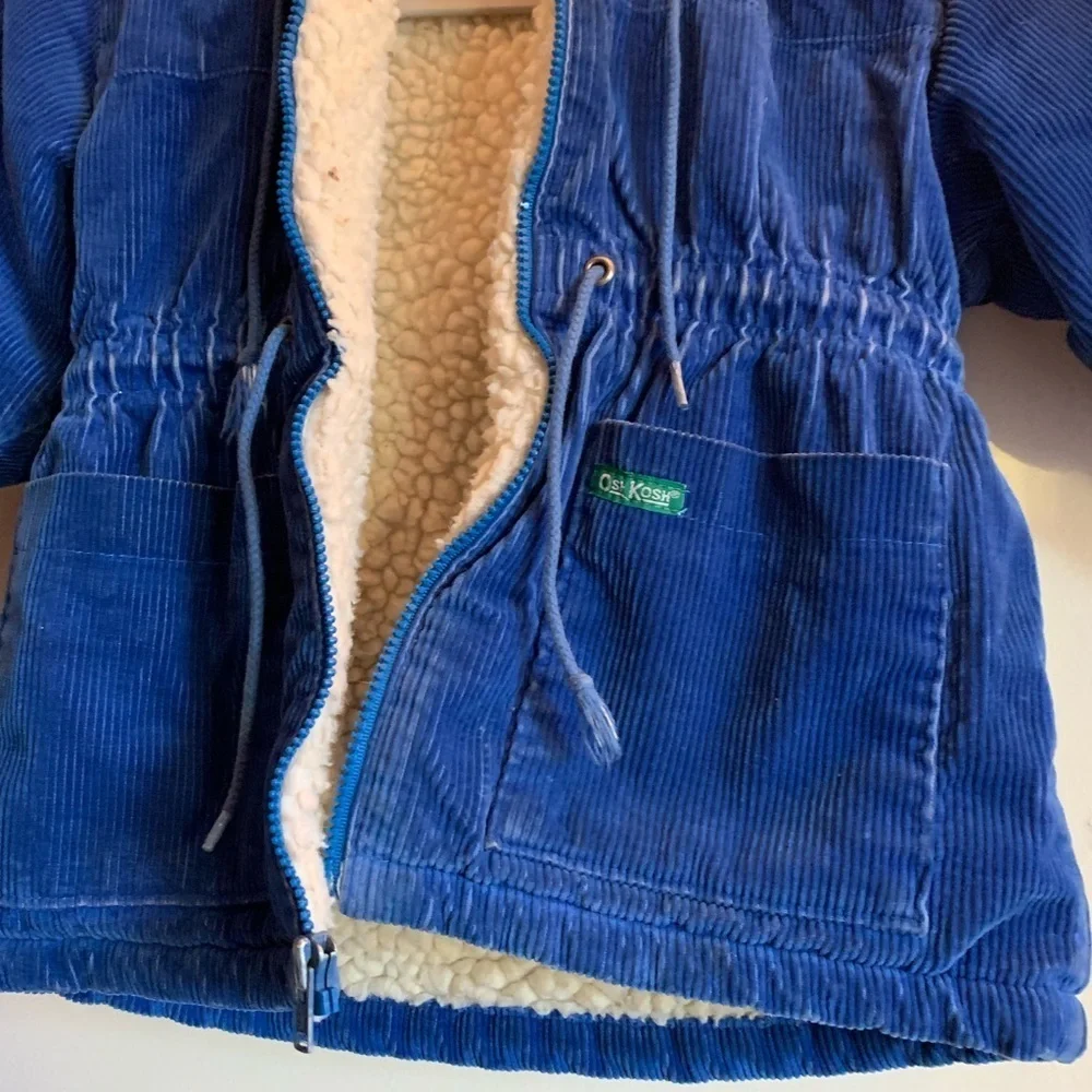 Vintage Oshkosh Kids Jacket with Hood Outerwear Coat Size 5 Zipper Winter